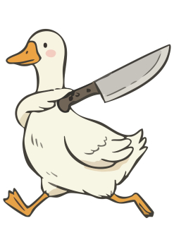 Bügelbild Duck Messer Orange